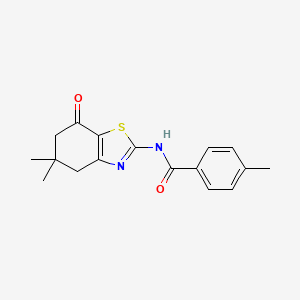 molecular formula C17H18N2O2S B2375546 N-(5,5-dimethyl-7-oxo-4,5,6,7-tetrahydro-1,3-benzothiazol-2-yl)-4-methylbenzamide CAS No. 361160-14-7