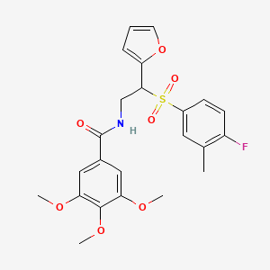 molecular formula C23H24FNO7S B2375570 N-[2-(4-fluoro-3-methylbenzenesulfonyl)-2-(furan-2-yl)ethyl]-3,4,5-trimethoxybenzamide CAS No. 946243-52-3