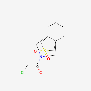 molecular formula C12H18ClNO3S B2375576 2-Chloro-1-(8,8-dioxo-8lambda6-thia-11-azatricyclo[4.3.3.01,6]dodecan-11-yl)ethanone CAS No. 2411255-97-3