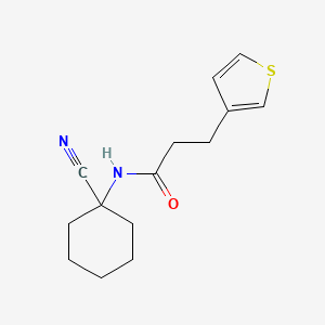 molecular formula C14H18N2OS B2375581 N-(1-cyanocyclohexyl)-3-(thiophen-3-yl)propanamide CAS No. 1625985-56-9