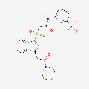 2-((1-(2-oxo-2-(piperidin-1-yl)ethyl)-1H-indol-3-yl)sulfonyl)-N-(3-(trifluoromethyl)phenyl)acetamide