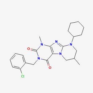3-[(2-chlorophenyl)methyl]-9-cyclohexyl-1,7-dimethyl-7,8-dihydro-6H-purino[7,8-a]pyrimidine-2,4-dione