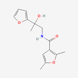 molecular formula C14H17NO4 B2375606 N-[2-(furan-2-yl)-2-hydroxypropyl]-2,5-dimethylfuran-3-carboxamide CAS No. 1396747-90-2