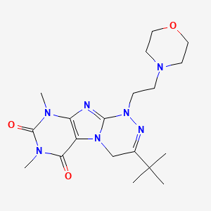 molecular formula C19H29N7O3 B2375623 3-(tert-butyl)-7,9-dimethyl-1-(2-morpholinoethyl)-7,9-dihydro-[1,2,4]triazino[3,4-f]purine-6,8(1H,4H)-dione CAS No. 898448-83-4