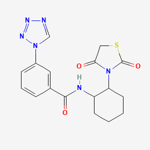 N-(2-(2,4-dioxothiazolidin-3-yl)cyclohexyl)-3-(1H-tetrazol-1-yl)benzamide
