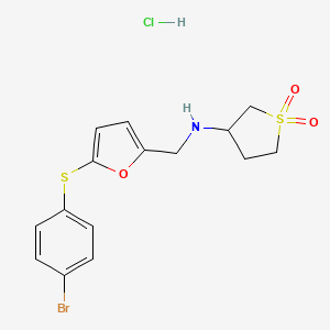 3-[({5-[(4-Bromophenyl)sulfanyl]furan-2-yl}methyl)amino]-1$l^{6}-thiolane-1,1-dione hydrochloride