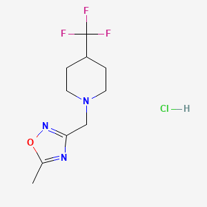 5-Methyl-3-((4-(trifluoromethyl)piperidin-1-yl)methyl)-1,2,4-oxadiazole hydrochloride