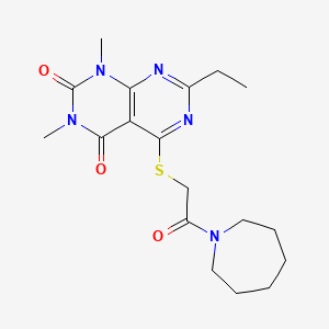 5-[2-(Azepan-1-yl)-2-oxoethyl]sulfanyl-7-ethyl-1,3-dimethylpyrimido[4,5-d]pyrimidine-2,4-dione