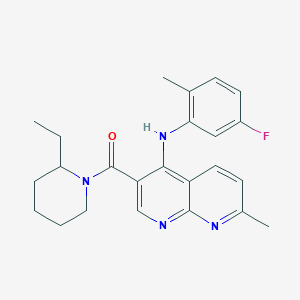 (2-Ethylpiperidin-1-yl)(4-((5-fluoro-2-methylphenyl)amino)-7-methyl-1,8-naphthyridin-3-yl)methanone