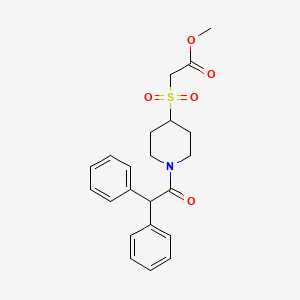 molecular formula C22H25NO5S B2375649 Methyl 2-((1-(2,2-diphenylacetyl)piperidin-4-yl)sulfonyl)acetate CAS No. 2194964-85-5