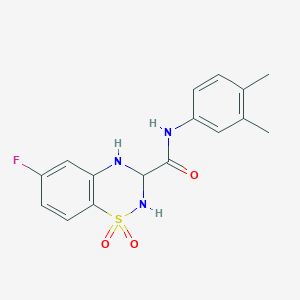 molecular formula C16H16FN3O3S B2375652 N-(3,4-dimethylphenyl)-6-fluoro-1,1-dioxo-3,4-dihydro-2H-1lambda6,2,4-benzothiadiazine-3-carboxamide CAS No. 946235-36-5