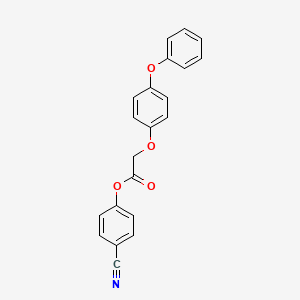 molecular formula C21H15NO4 B2375662 4-Cyanophenyl 2-(4-phenoxyphenoxy)acetate CAS No. 330677-26-4