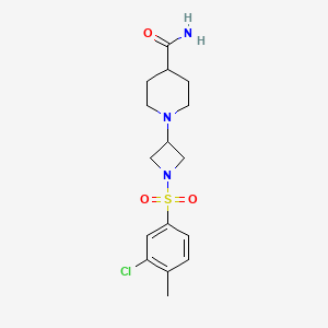 1-(1-((3-Chloro-4-methylphenyl)sulfonyl)azetidin-3-yl)piperidine-4-carboxamide