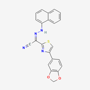 (Z)-4-(benzo[d][1,3]dioxol-5-yl)-N'-(naphthalen-1-yl)thiazole-2-carbohydrazonoyl cyanide