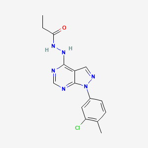 N'-[1-(3-chloro-4-methylphenyl)-1H-pyrazolo[3,4-d]pyrimidin-4-yl]propanehydrazide