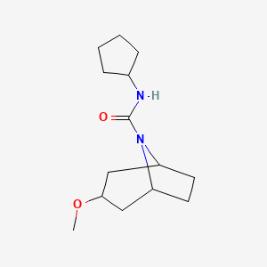 molecular formula C14H24N2O2 B2375675 N-cyclopentyl-3-methoxy-8-azabicyclo[3.2.1]octane-8-carboxamide CAS No. 2319807-71-9