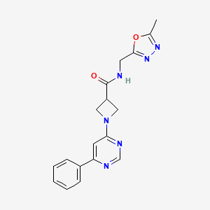 N-((5-methyl-1,3,4-oxadiazol-2-yl)methyl)-1-(6-phenylpyrimidin-4-yl)azetidine-3-carboxamide