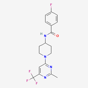 4-fluoro-N-{1-[2-methyl-6-(trifluoromethyl)pyrimidin-4-yl]piperidin-4-yl}benzamide