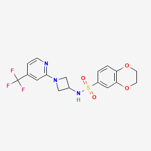 N-[1-[4-(Trifluoromethyl)pyridin-2-yl]azetidin-3-yl]-2,3-dihydro-1,4-benzodioxine-6-sulfonamide