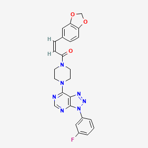 (Z)-3-(benzo[d][1,3]dioxol-5-yl)-1-(4-(3-(3-fluorophenyl)-3H-[1,2,3]triazolo[4,5-d]pyrimidin-7-yl)piperazin-1-yl)prop-2-en-1-one