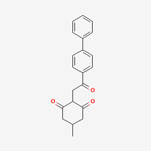 5-Methyl-2-(2-oxo-2-(4-phenylphenyl)ethyl)cyclohexane-1,3-dione