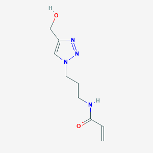 molecular formula C9H14N4O2 B2375723 N-{3-[4-(hydroxymethyl)-1H-1,2,3-triazol-1-yl]propyl}prop-2-enamide CAS No. 2094893-58-8