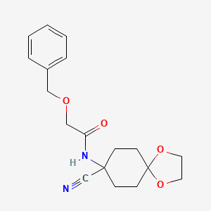 molecular formula C18H22N2O4 B2375725 2-(benzyloxy)-N-{8-cyano-1,4-dioxaspiro[4.5]decan-8-yl}acetamide CAS No. 1333674-50-2