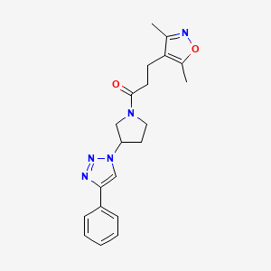 3-(3,5-dimethylisoxazol-4-yl)-1-(3-(4-phenyl-1H-1,2,3-triazol-1-yl)pyrrolidin-1-yl)propan-1-one