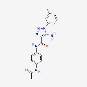 N-[4-(acetylamino)phenyl]-5-amino-1-(3-methylphenyl)-1H-1,2,3-triazole-4-carboxamide
