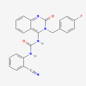 (E)-1-(2-cyanophenyl)-3-(3-(4-fluorobenzyl)-2-oxo-2,3-dihydroquinazolin-4(1H)-ylidene)urea