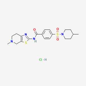 N-(5-methyl-4,5,6,7-tetrahydrothiazolo[5,4-c]pyridin-2-yl)-4-((4-methylpiperidin-1-yl)sulfonyl)benzamide hydrochloride