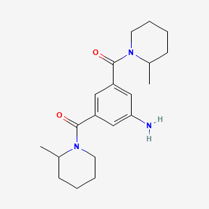 molecular formula C20H29N3O2 B2375752 {3,5-Bis[(2-methylpiperidin-1-yl)carbonyl]phenyl}amine CAS No. 681835-31-4