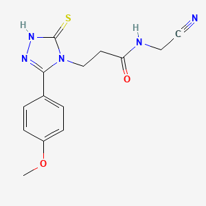 N-(cyanomethyl)-3-[3-(4-methoxyphenyl)-5-sulfanyl-4H-1,2,4-triazol-4-yl]propanamide