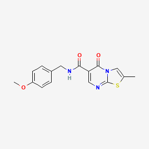 molecular formula C16H15N3O3S B2375768 N-(4-甲氧基苄基)-2-甲基-5-氧代-5H-噻唑并[3,2-a]嘧啶-6-甲酰胺 CAS No. 896336-57-5