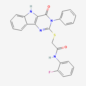 N-(2-fluorophenyl)-2-((4-oxo-3-phenyl-4,5-dihydro-3H-pyrimido[5,4-b]indol-2-yl)thio)acetamide