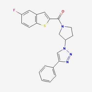(5-fluorobenzo[b]thiophen-2-yl)(3-(4-phenyl-1H-1,2,3-triazol-1-yl)pyrrolidin-1-yl)methanone