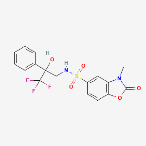molecular formula C17H15F3N2O5S B2375782 3-methyl-2-oxo-N-(3,3,3-trifluoro-2-hydroxy-2-phenylpropyl)-2,3-dihydrobenzo[d]oxazole-5-sulfonamide CAS No. 1448052-99-0