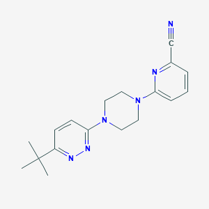 molecular formula C18H22N6 B2375785 6-[4-(6-叔丁基哒嗪-3-基)哌嗪-1-基]吡啶-2-甲腈 CAS No. 2380071-02-1