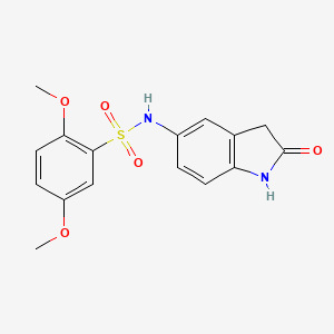 molecular formula C16H16N2O5S B2375787 2,5-二甲氧基-N-(2-氧代吲哚-5-基)苯磺酰胺 CAS No. 921773-19-5