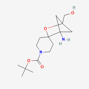 molecular formula C15H26N2O4 B2375790 tert-butyl 1-amino-4-(hydroxymethyl)-3-oxaspiro[bicyclo[2.1.1]hexane-2,4'-piperidine]-1'-carboxylate CAS No. 2253639-00-6