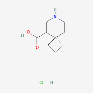 molecular formula C9H16ClNO2 B2375800 7-Azaspiro[3.5]nonane-9-carboxylic acid;hydrochloride CAS No. 2243510-57-6