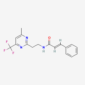 molecular formula C17H16F3N3O B2375806 N-(2-(4-甲基-6-(三氟甲基)嘧啶-2-基)乙基)肉桂酰胺 CAS No. 1396892-59-3