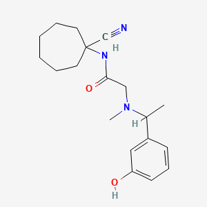 molecular formula C19H27N3O2 B2375812 N-(1-cyanocycloheptyl)-2-{[1-(3-hydroxyphenyl)ethyl](methyl)amino}acetamide CAS No. 1311625-62-3