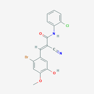 molecular formula C17H12BrClN2O3 B2375814 (E)-3-(2-bromo-5-hydroxy-4-methoxyphenyl)-N-(2-chlorophenyl)-2-cyanoprop-2-enamide CAS No. 848288-22-2