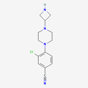 molecular formula C14H17ClN4 B2375815 4-[4-(Azetidin-3-yl)piperazin-1-yl]-3-chlorobenzonitrile CAS No. 1493479-16-5