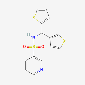 N-(thiophen-2-yl(thiophen-3-yl)methyl)pyridine-3-sulfonamide