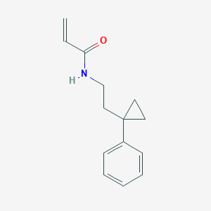 molecular formula C14H17NO B2375830 N-[2-(1-Phenylcyclopropyl)ethyl]prop-2-enamide CAS No. 2361642-80-8