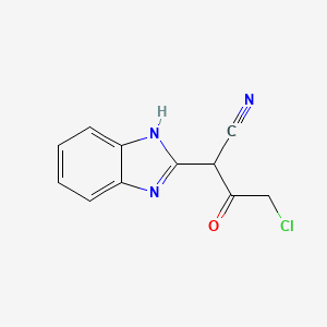 molecular formula C11H8ClN3O B2375831 2-(1H-benzimidazol-2-yl)-4-chloro-3-oxobutanenitrile CAS No. 63572-67-8