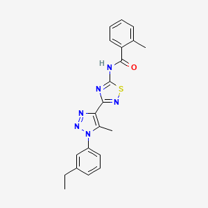 N-(3-(1-(3-ethylphenyl)-5-methyl-1H-1,2,3-triazol-4-yl)-1,2,4-thiadiazol-5-yl)-2-methylbenzamide