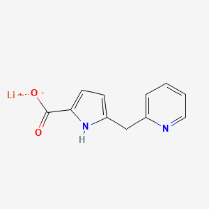 molecular formula C11H9LiN2O2 B2375842 lithium(1+) ion 5-(pyridin-2-ylmethyl)-1H-pyrrole-2-carboxylate CAS No. 1984165-31-2